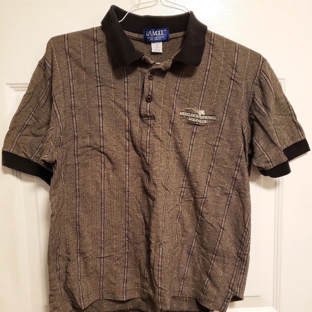 HEMLOCK SPRINGS GOLF CLUB POLO SHIRT by LA MODE - MEN'S M - RN 57685